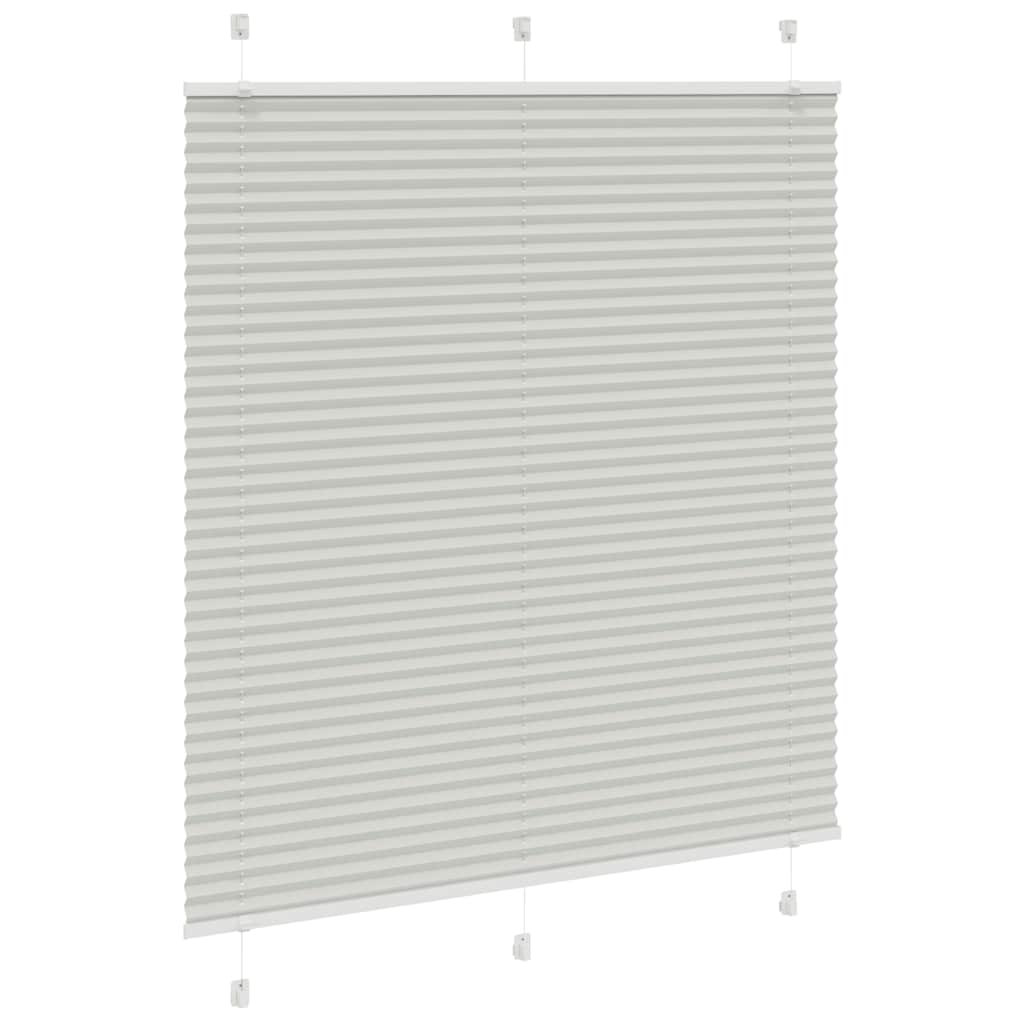 Plissado cego cinzento luz 115x150 cm largura tecido 114,4cm