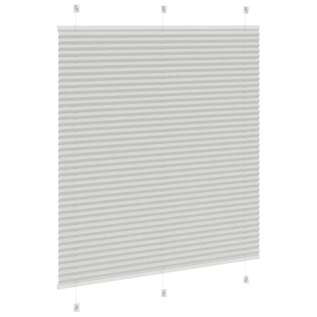 Plissado cego cinzento luz 115x150 cm largura tecido 114,4cm