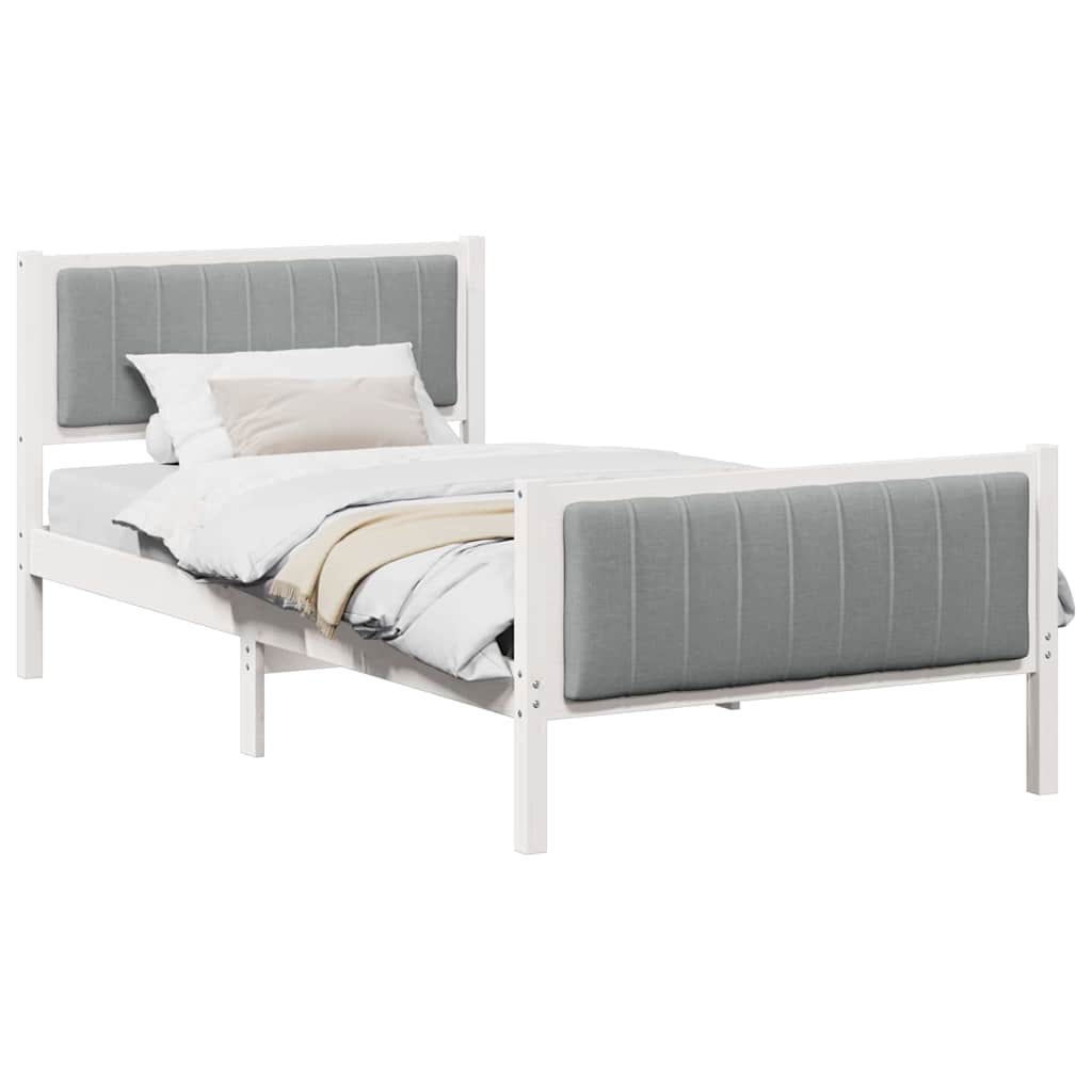 Estrutura da cama branco e cinza claro 100 x 200 cm