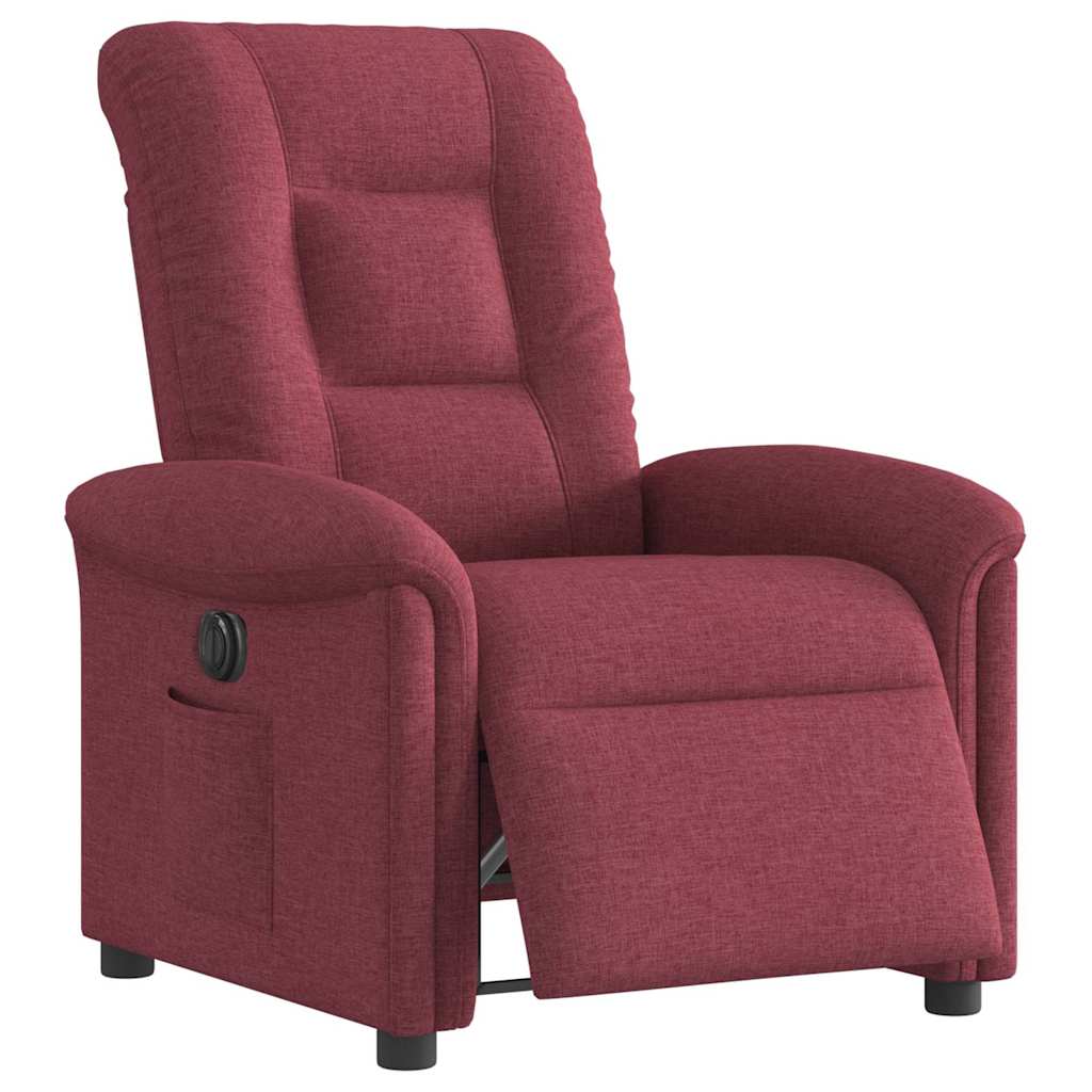 Poltrona elétrica reclinável tecido vermelho tinto