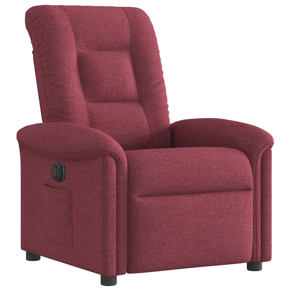 Poltrona elétrica reclinável tecido vermelho tinto