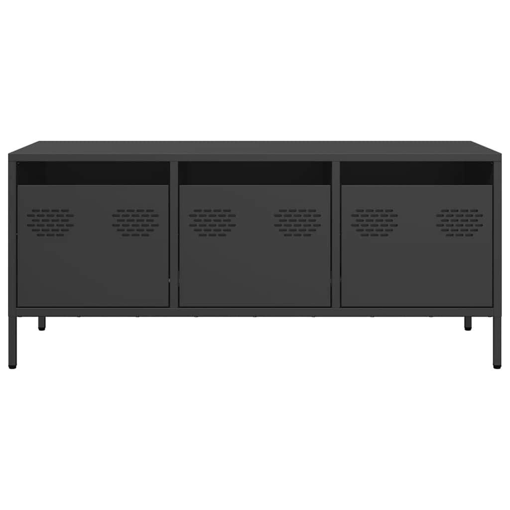 Móvel de TV 101,5x39x43,5 cm aço laminado a frio preto