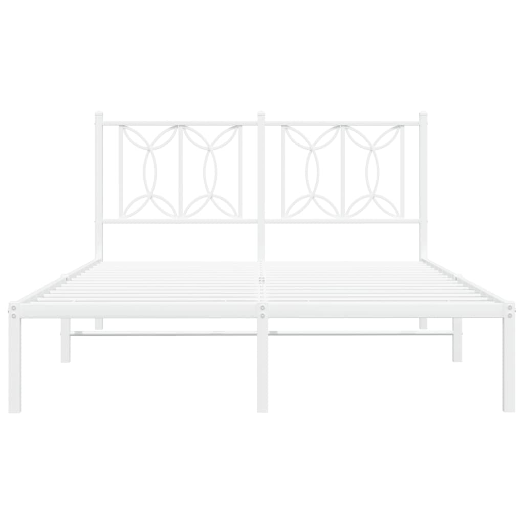Estrutura de cama com cabeceira 140x190 cm metal branco