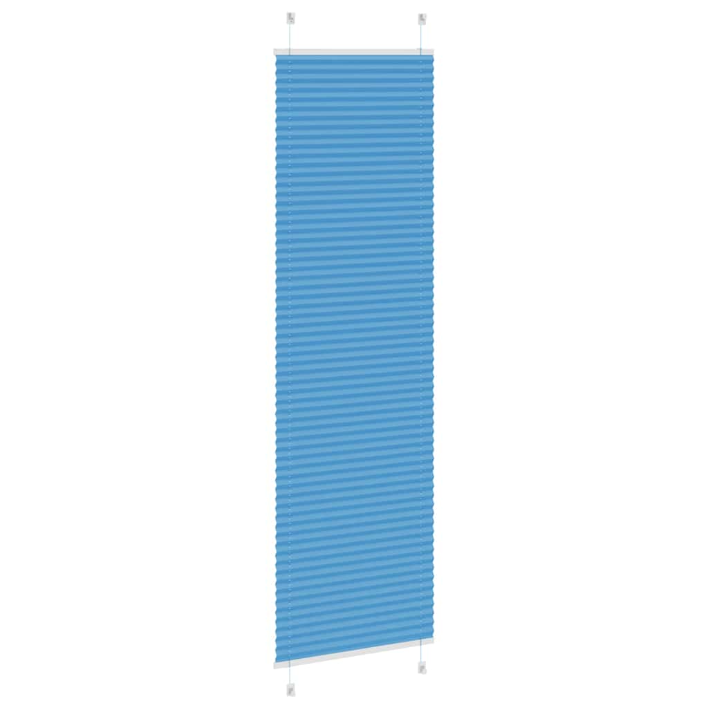 Plissado cego azul 60x200 cm largura tecido 59,4 cm poliéster