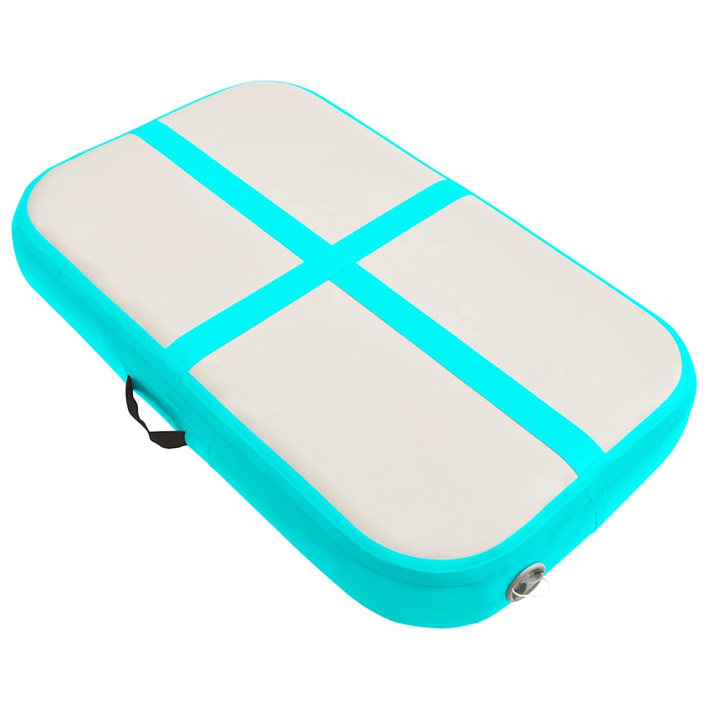 Colchão de ginástica insuflável c/ bomba 60x100x10 cm PVC verde