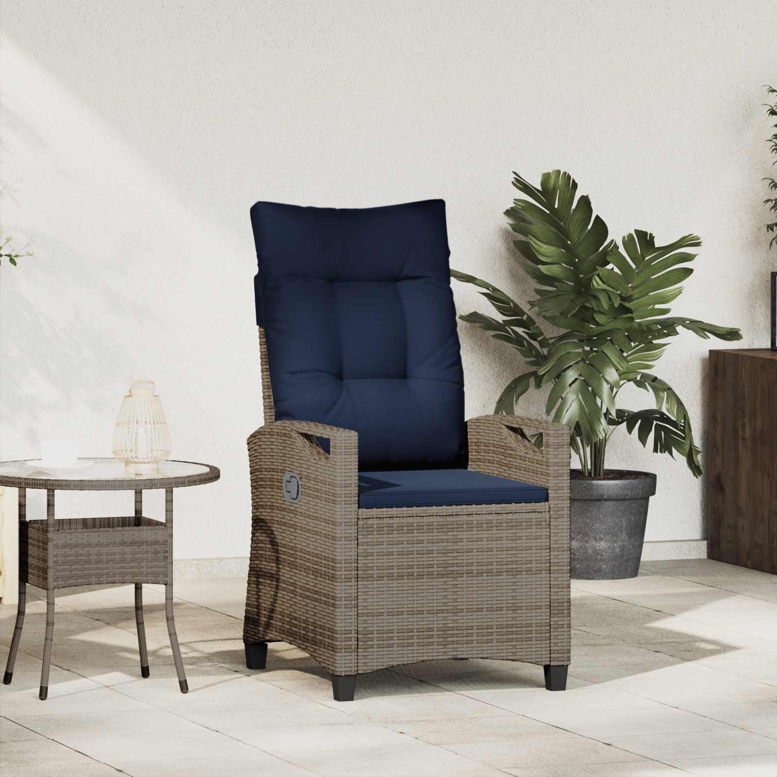 Cadeira de jardim reclinável 56 x 60 x 112 cm aço