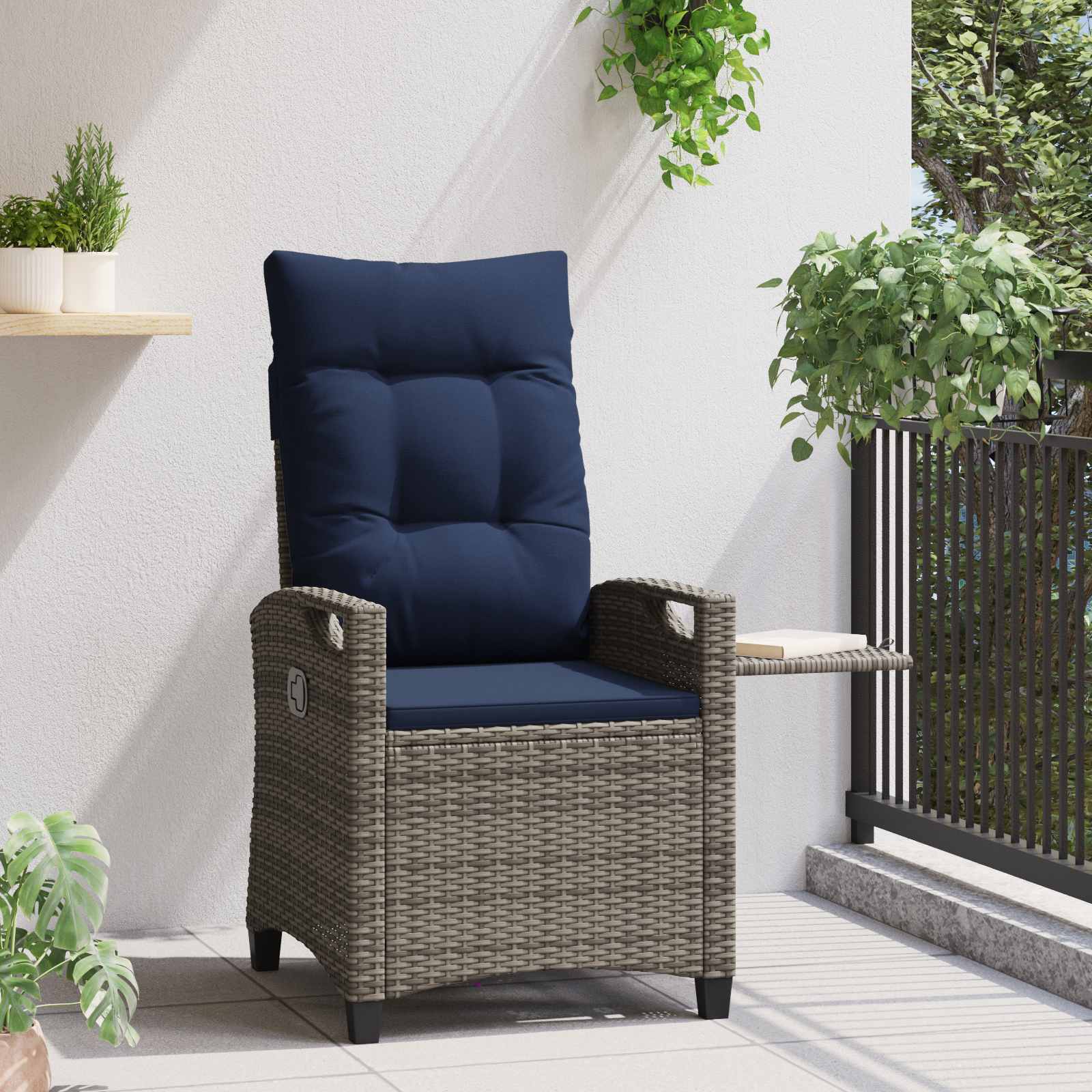 Cadeira de jardim reclinável 56 x 60 x 112 cm aço