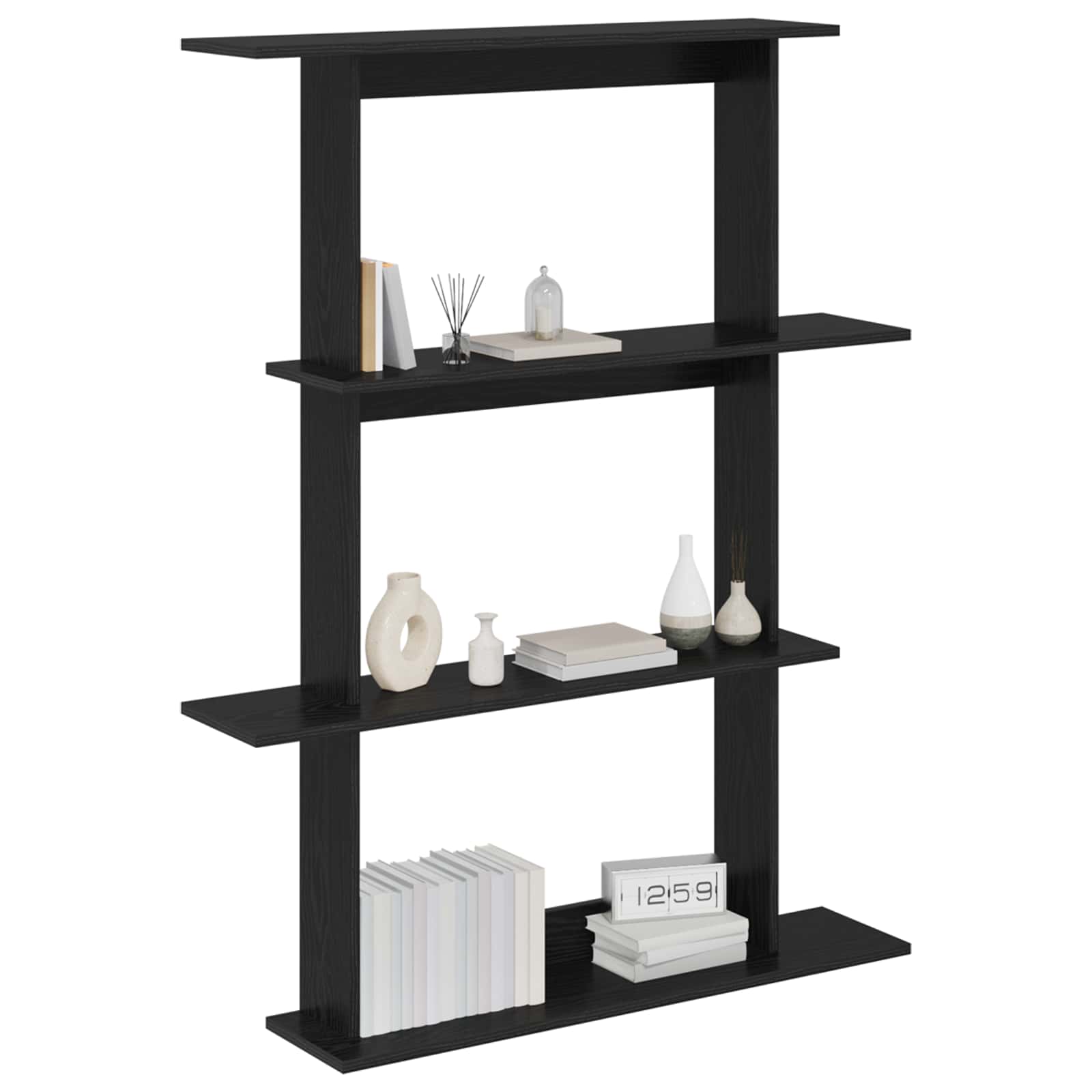 Prateleira de parede carvalho preto 100 x 20 x 126 cm