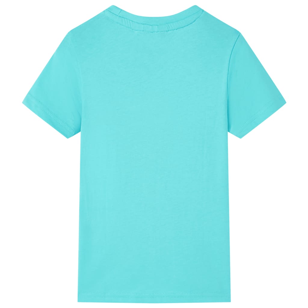 T-shirt de manga curta para criança ciano 140