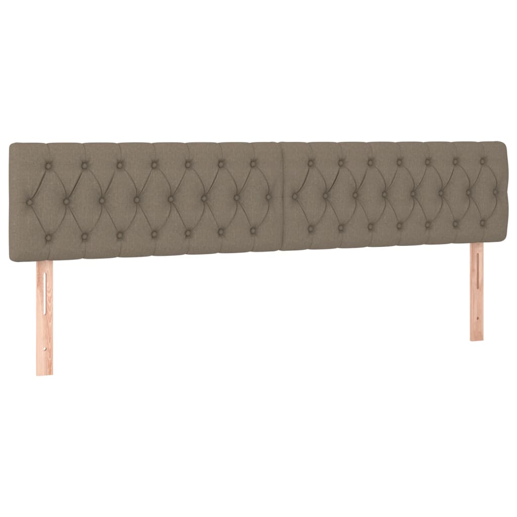 Cabeceira cama luzes LED tecido 180x7x78/88cm cinza-acastanhado