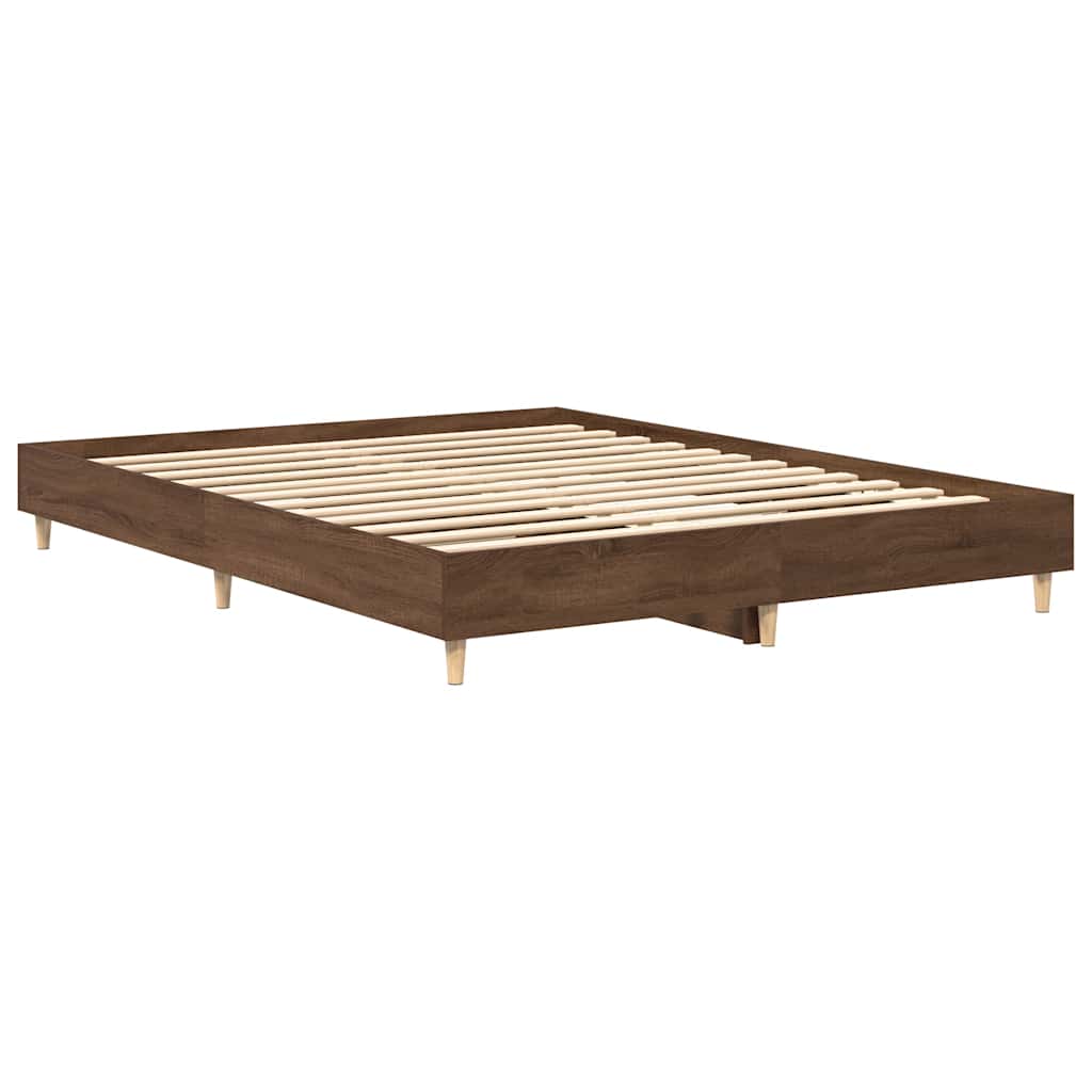 Estrutura cama sem colchão 140x200 cm carvalho castanho