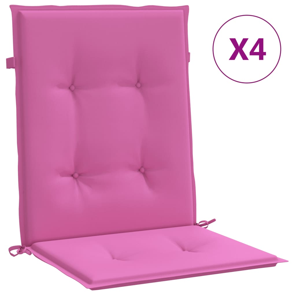 Almofadões p/ cadeira de encosto baixo 4 pcs tecido rosa