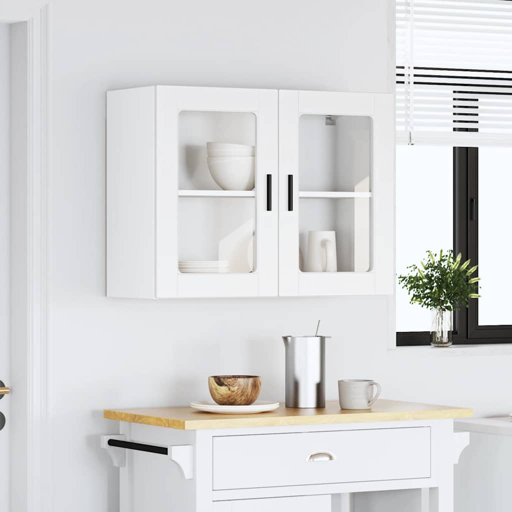 Armário de parede de cozinha com porta de vidro porto branco