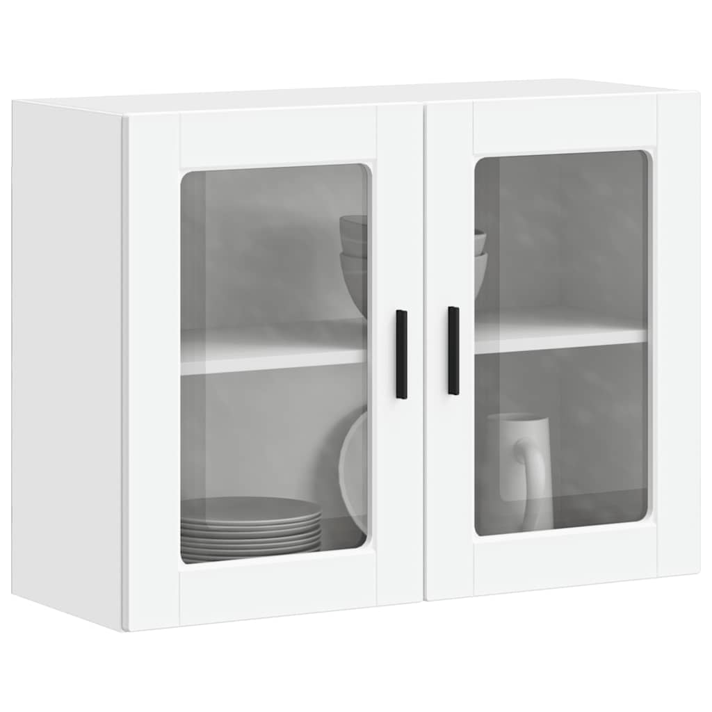 Armário de parede de cozinha com porta de vidro porto branco