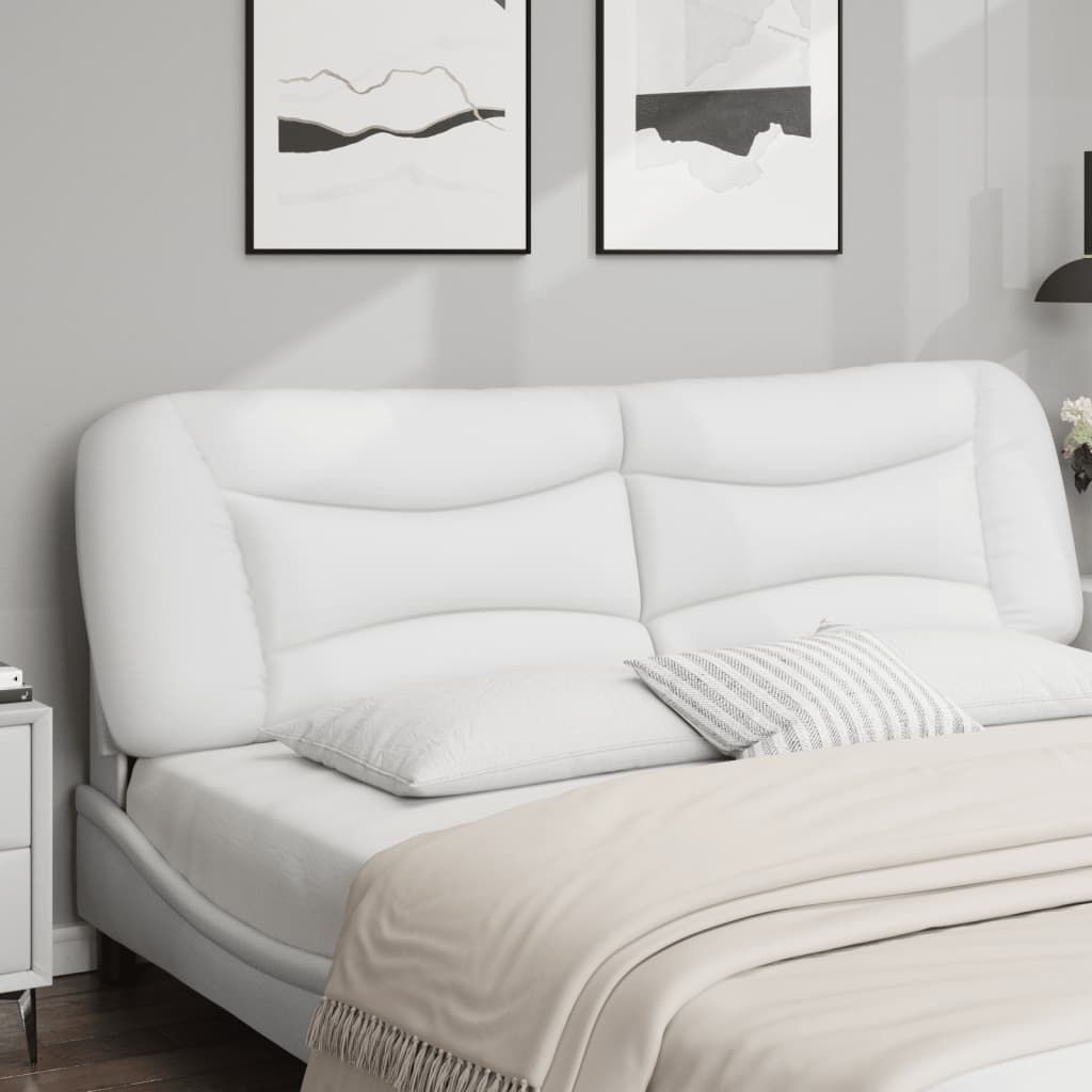 Almofadão de cabeceira hvar 183 cm couro artificial branco