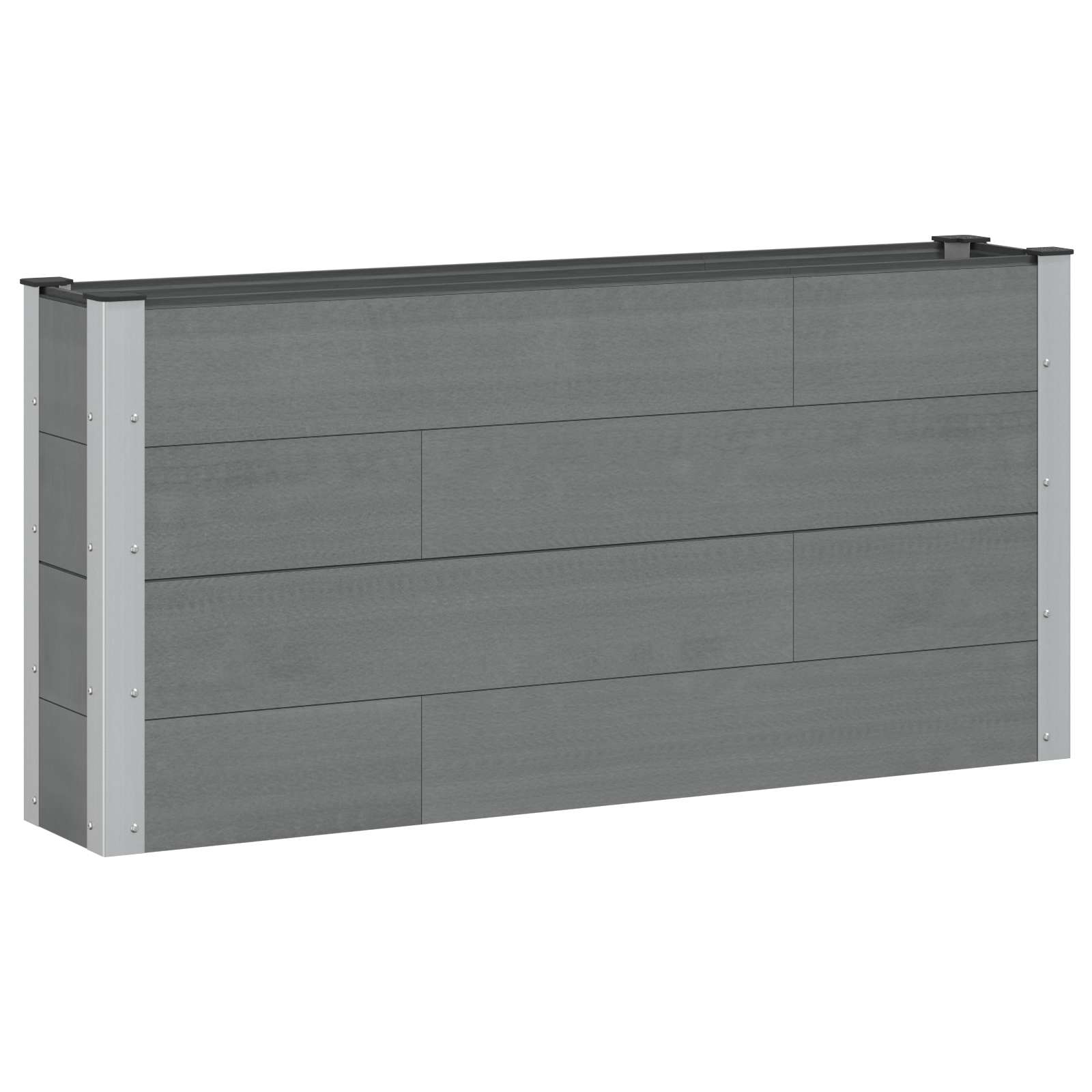 Canteiro de jardim elevado cinzento 150 x 30 x 72 cm