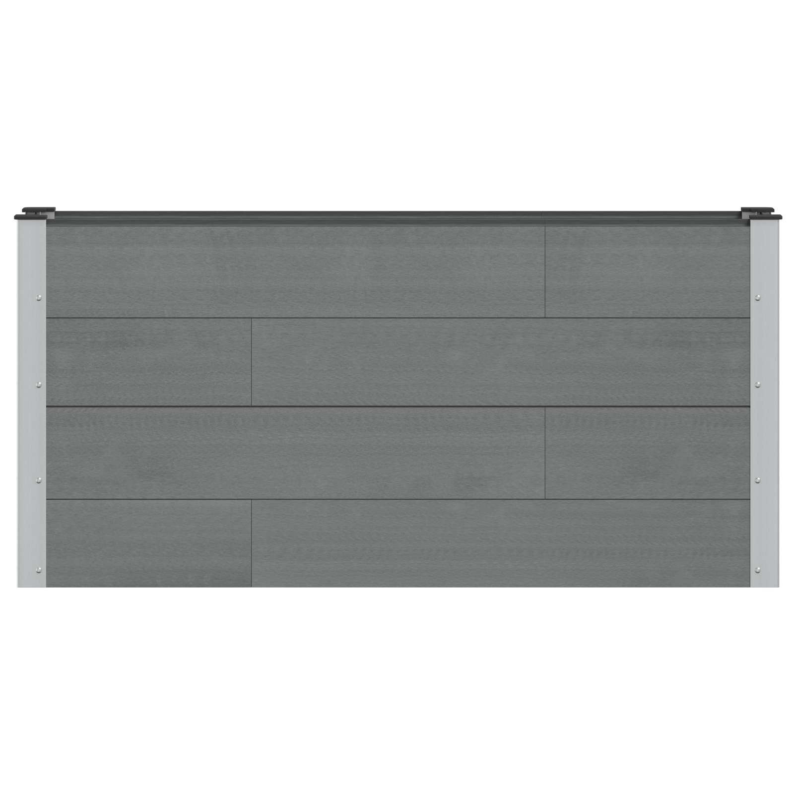Canteiro de jardim elevado cinzento 150 x 30 x 72 cm