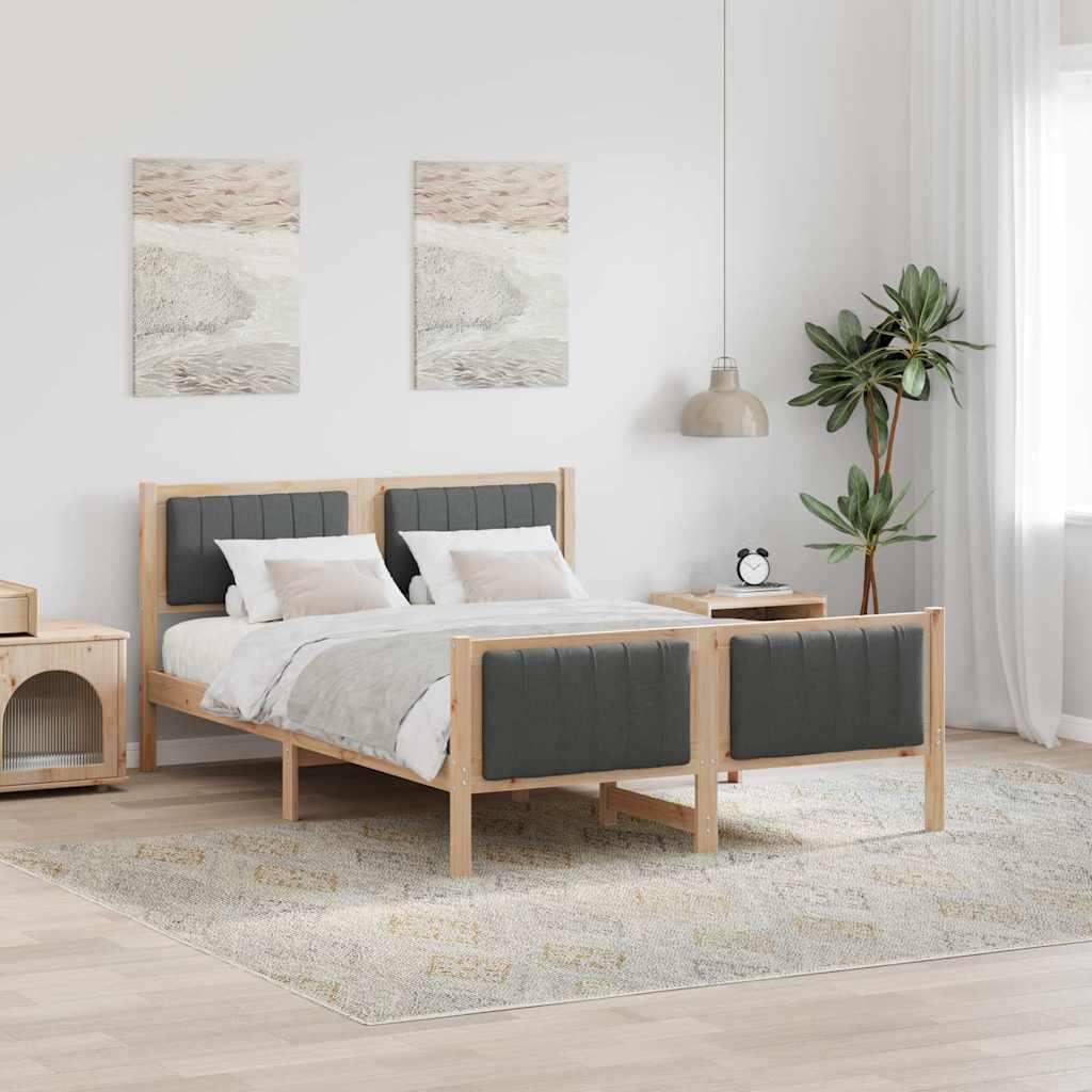 Estrutura da cama castanho e cinzento-escuro 135 x 190 cm