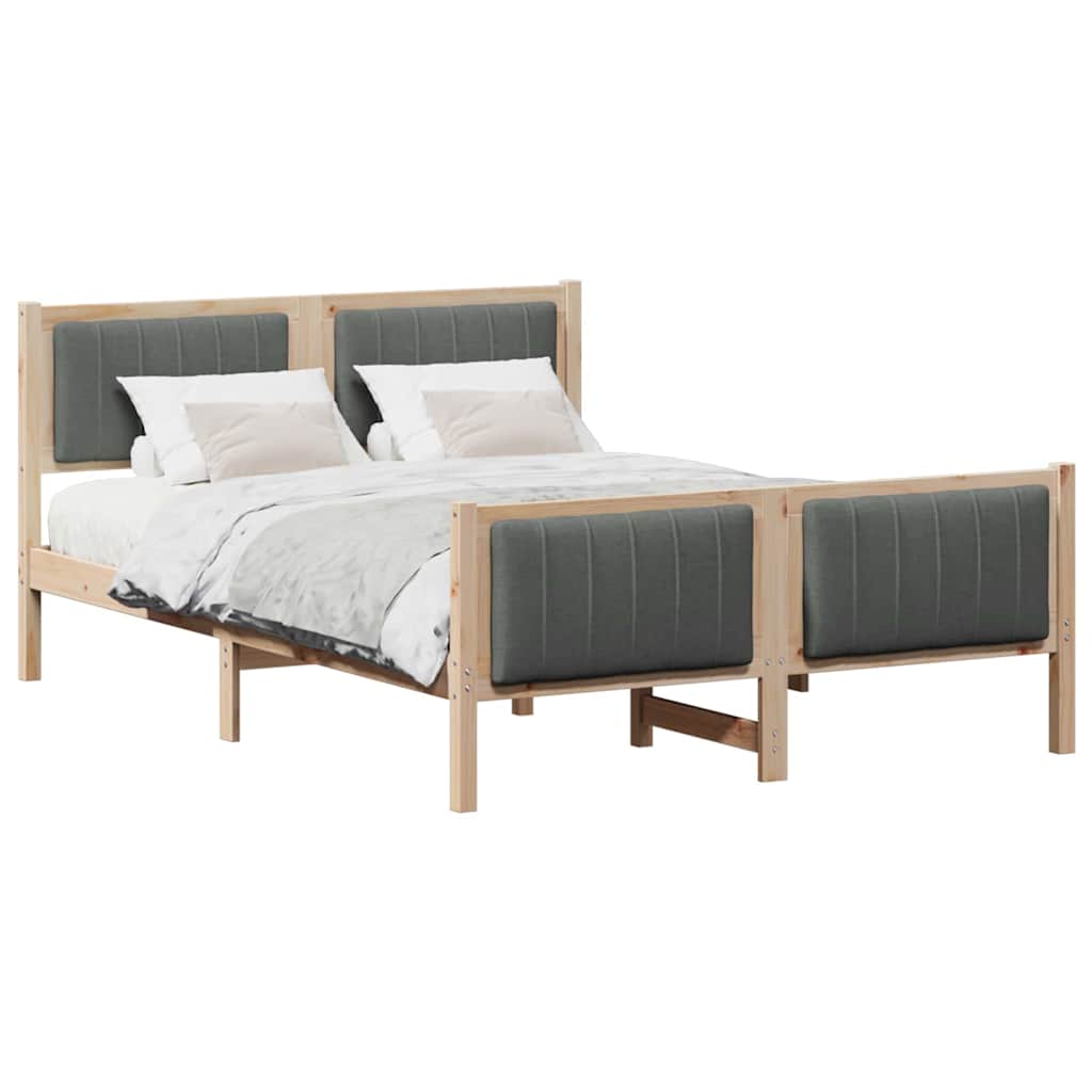 Estrutura da cama castanho e cinzento-escuro 135 x 190 cm