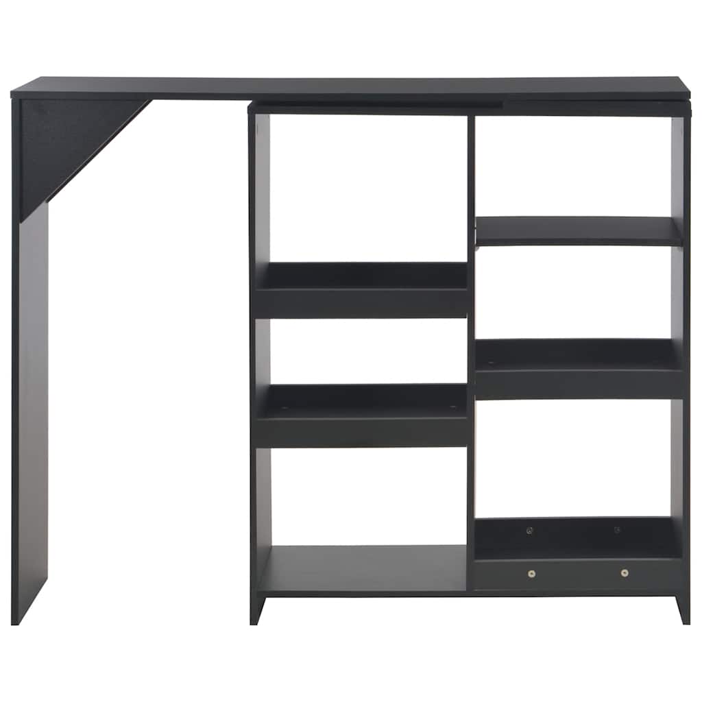 Mesa de bar com prateleira movível preto 138x39x110 cm