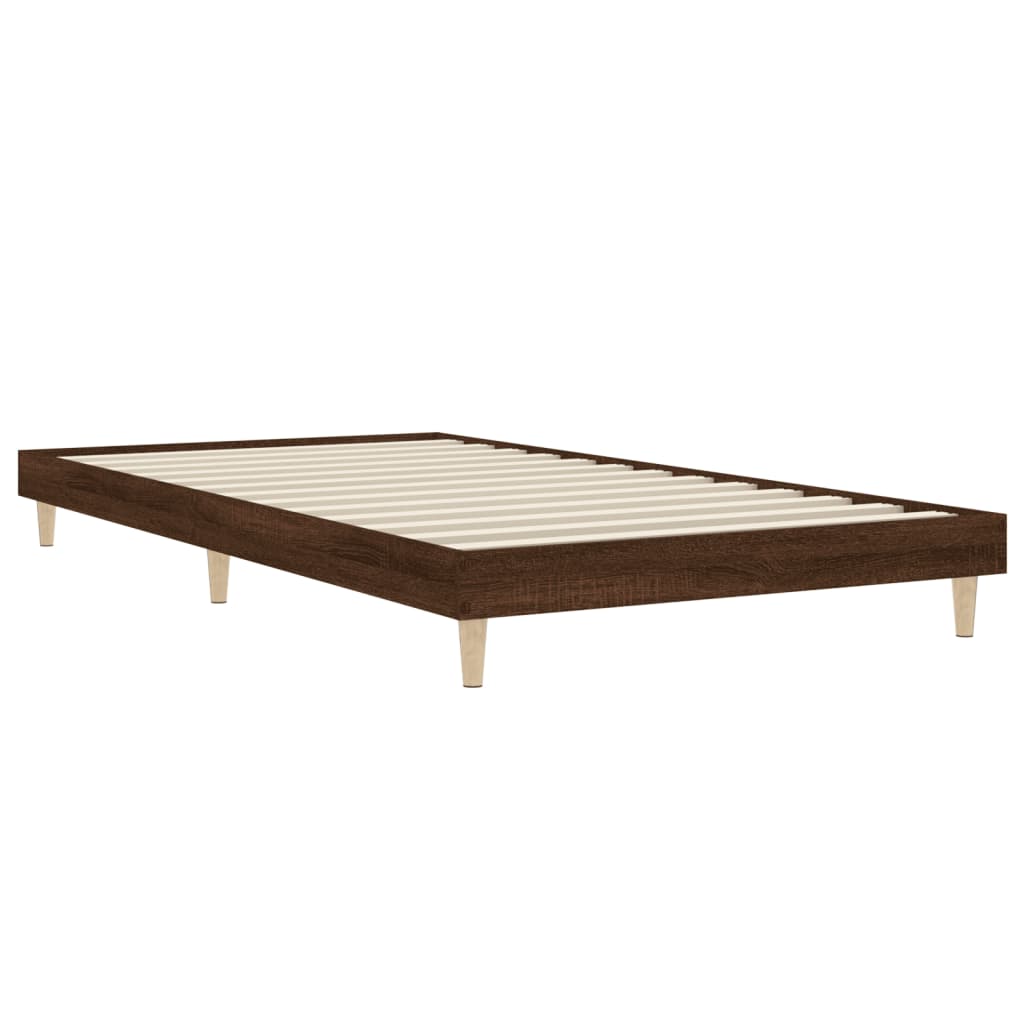 Estrutura cama s/ colchão derivados madeira carvalho castanho