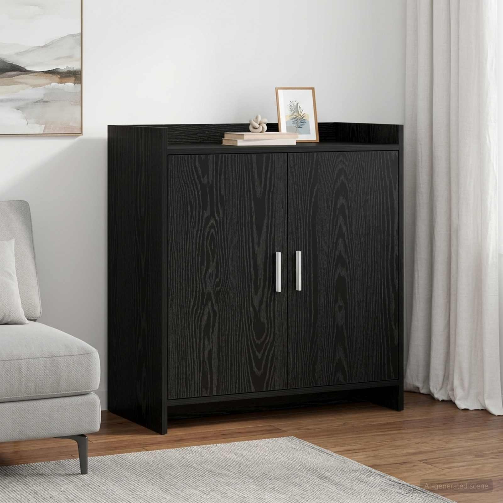 Buffet carvalho preto 72 x 36 x 80 cm derivados de madeira