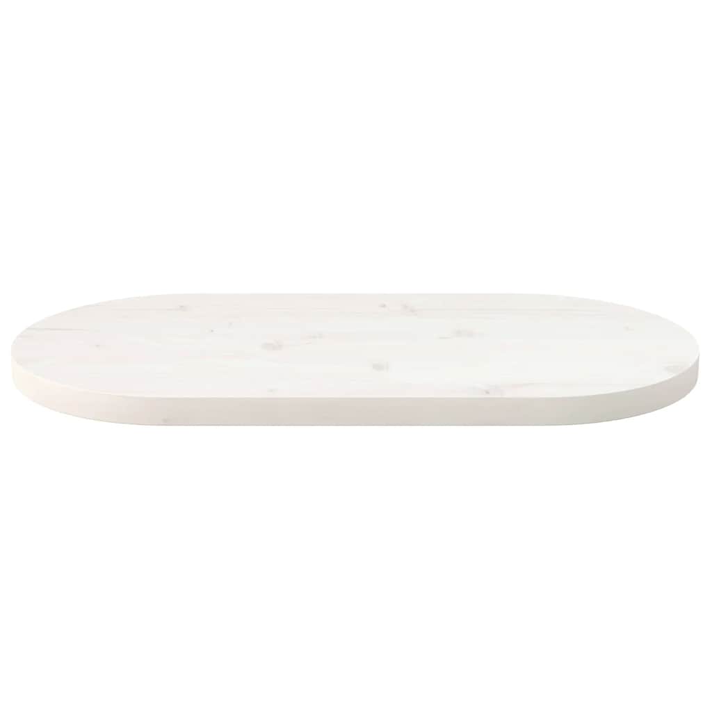 Tampo de mesa oval 80x40x2,5 cm pinho maciço branco