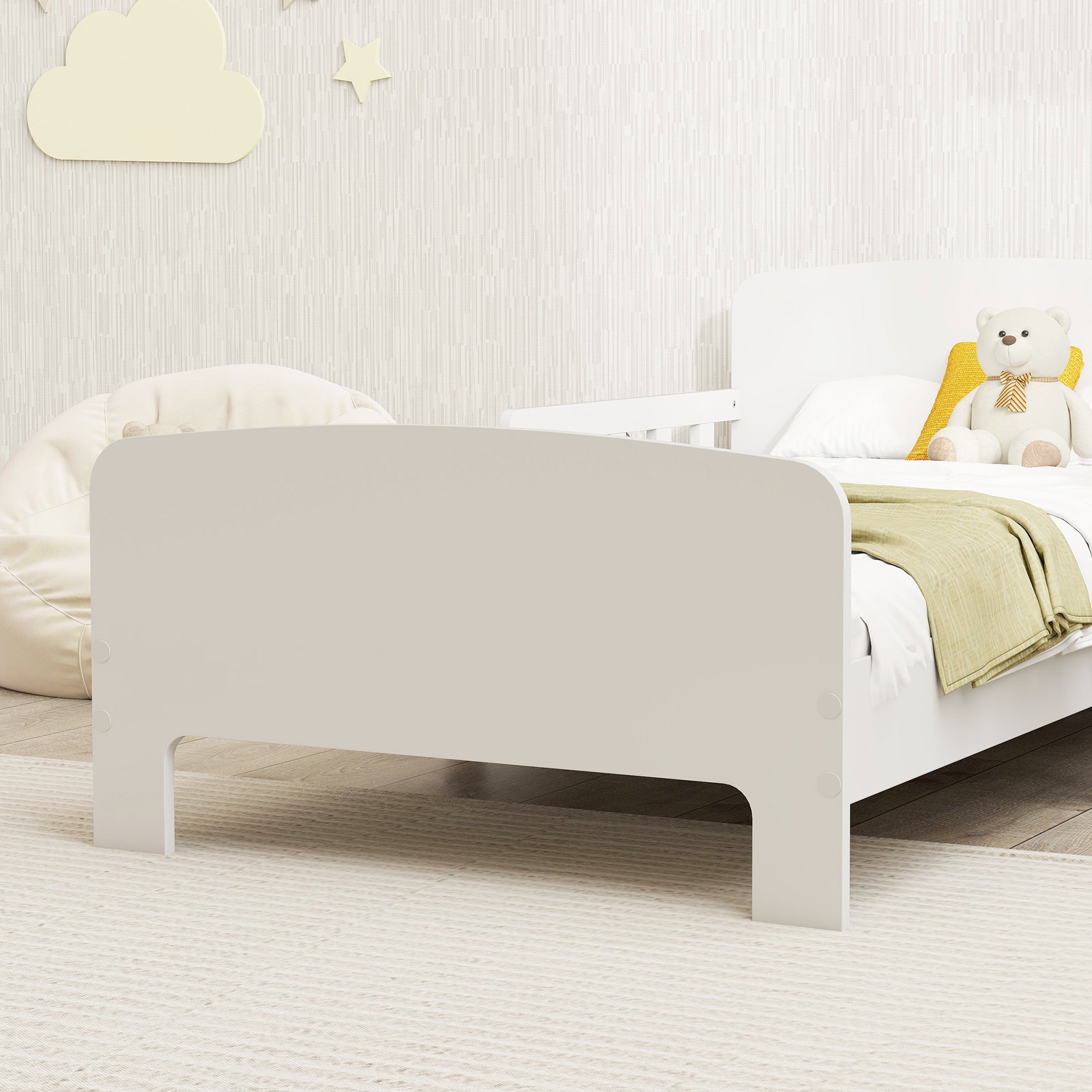 Cama para crianças 70x140 cm cama infantil com barreira anticaídas e estrado para meninos e meninas de 3-8 anos