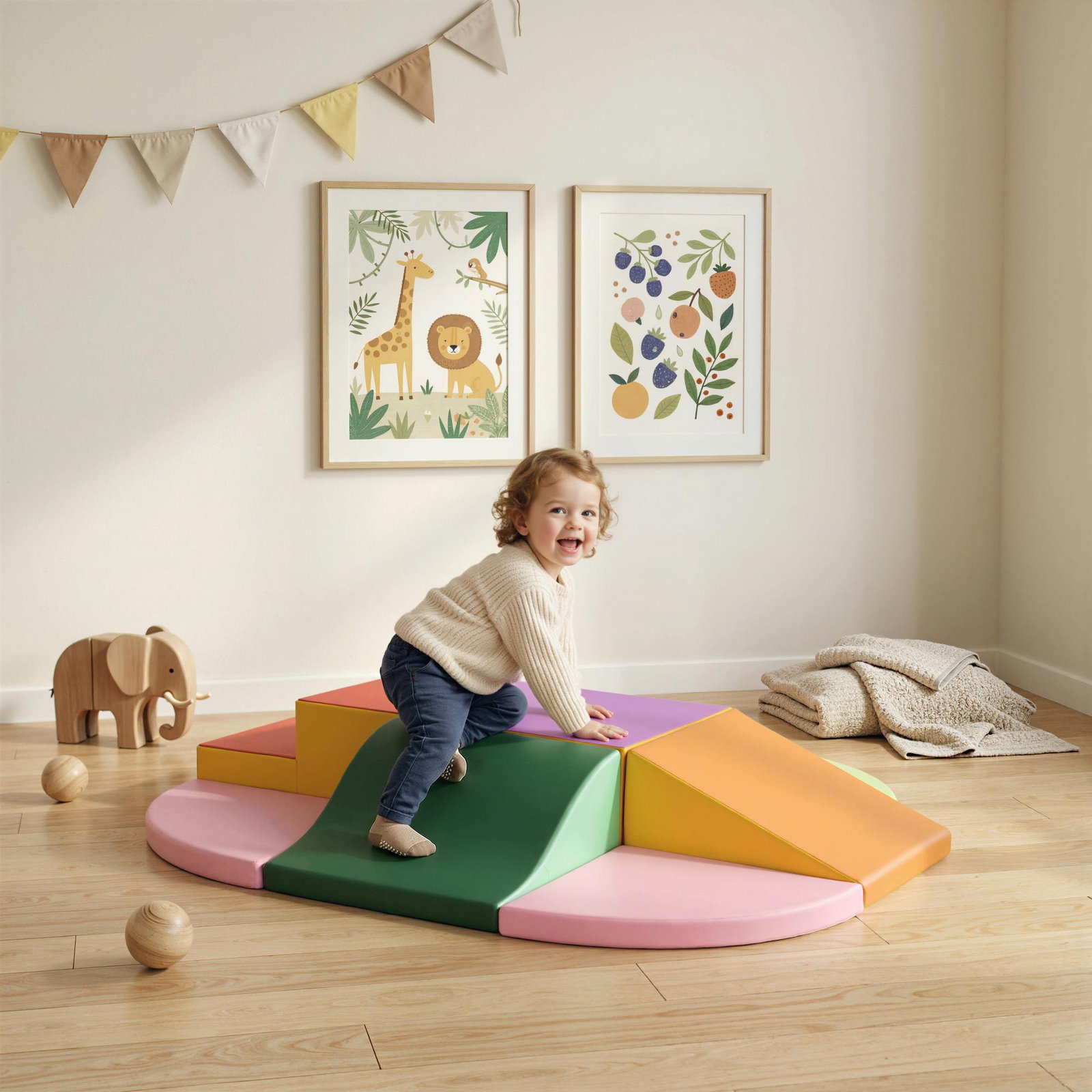 Conjunto de 6 blocos de espuma para crianças de 18-36 meses brinquedo educativo de construção 150x100x24cm multicor