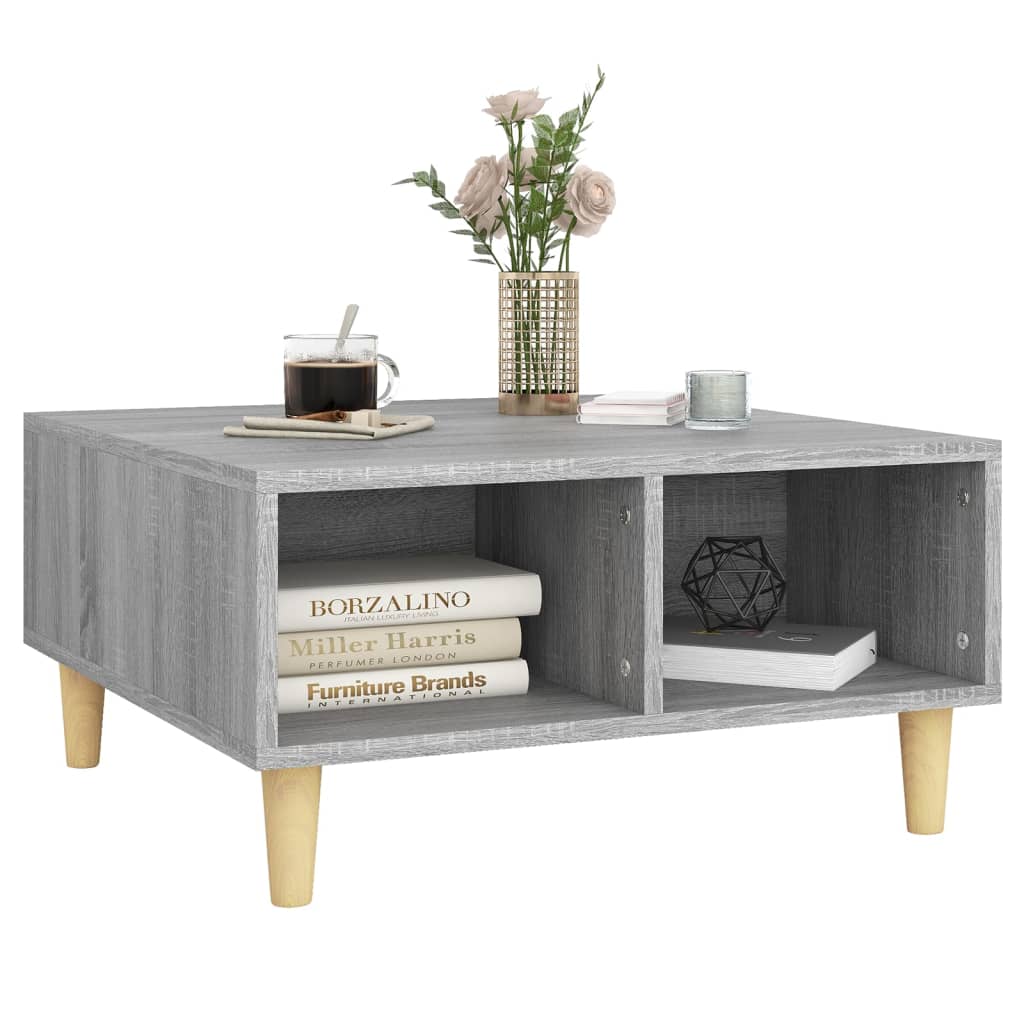 Mesa de centro 60x60x30 cm aglomerado cor sonoma cinzento