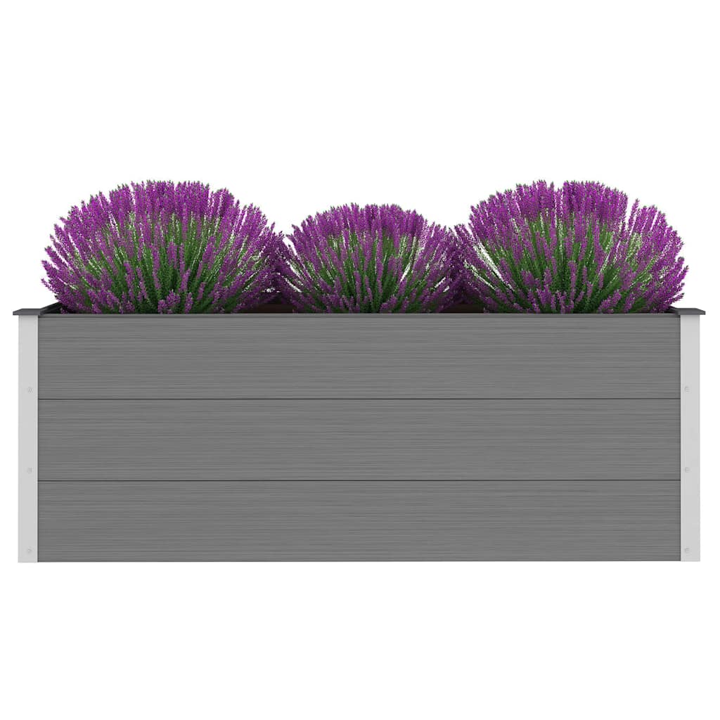 Canteiro elevado para jardim wpc 150x50x54 cm cinzento