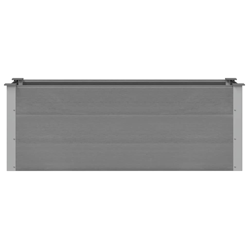 Canteiro elevado para jardim wpc 150x50x54 cm cinzento