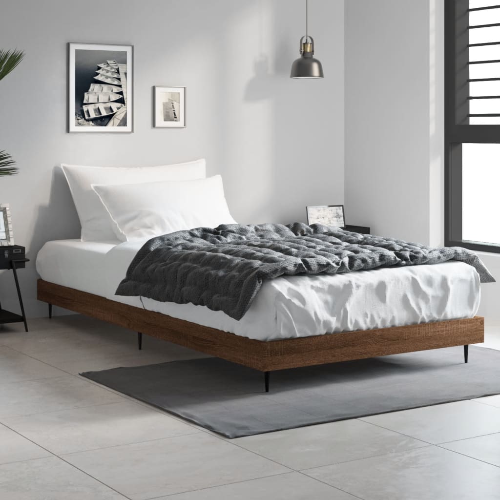 Estrutura cama s/ colchão derivados madeira carvalho castanho