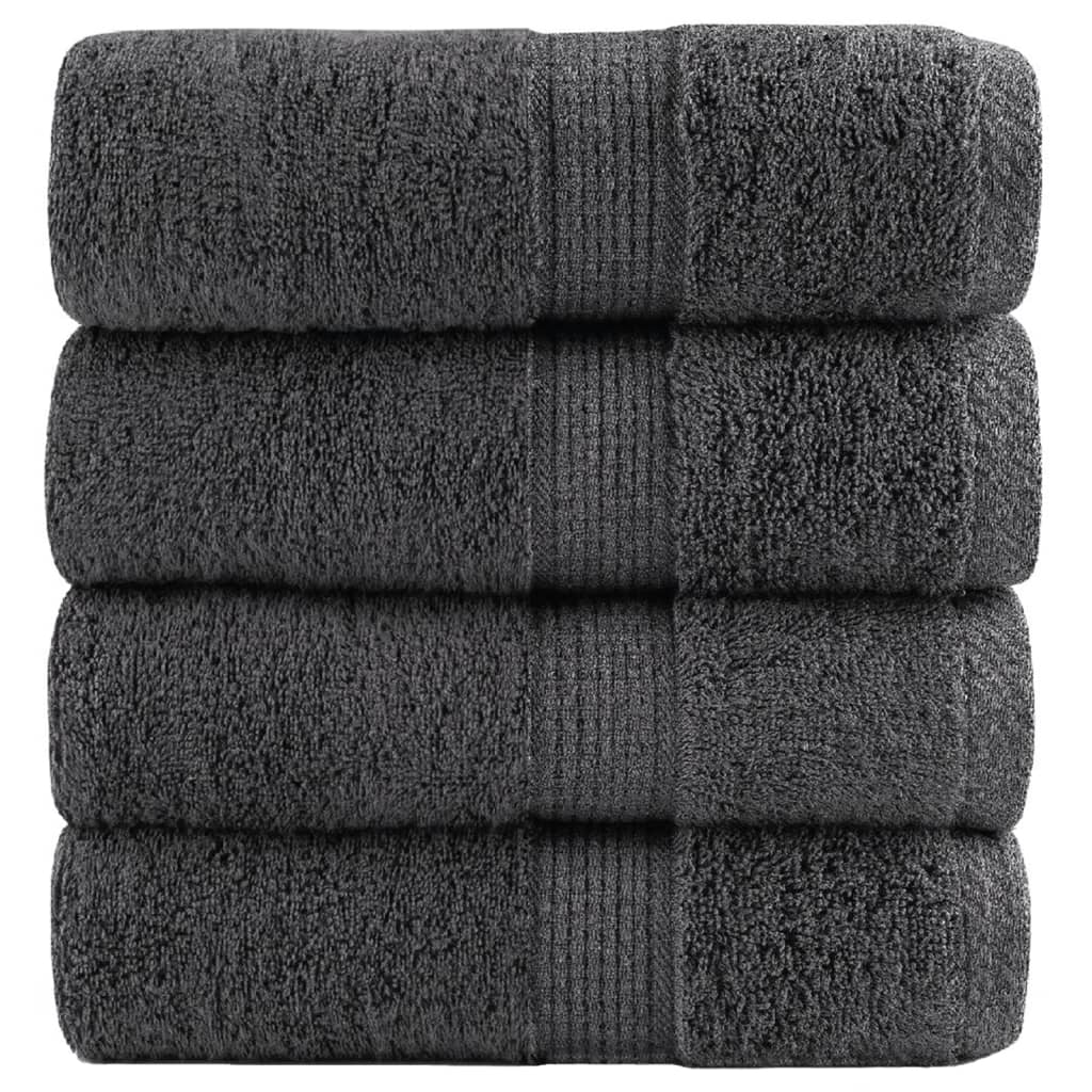 Toalhas de rosto premium solund 4 unidades antracite 30x30 cm 600 g/m²