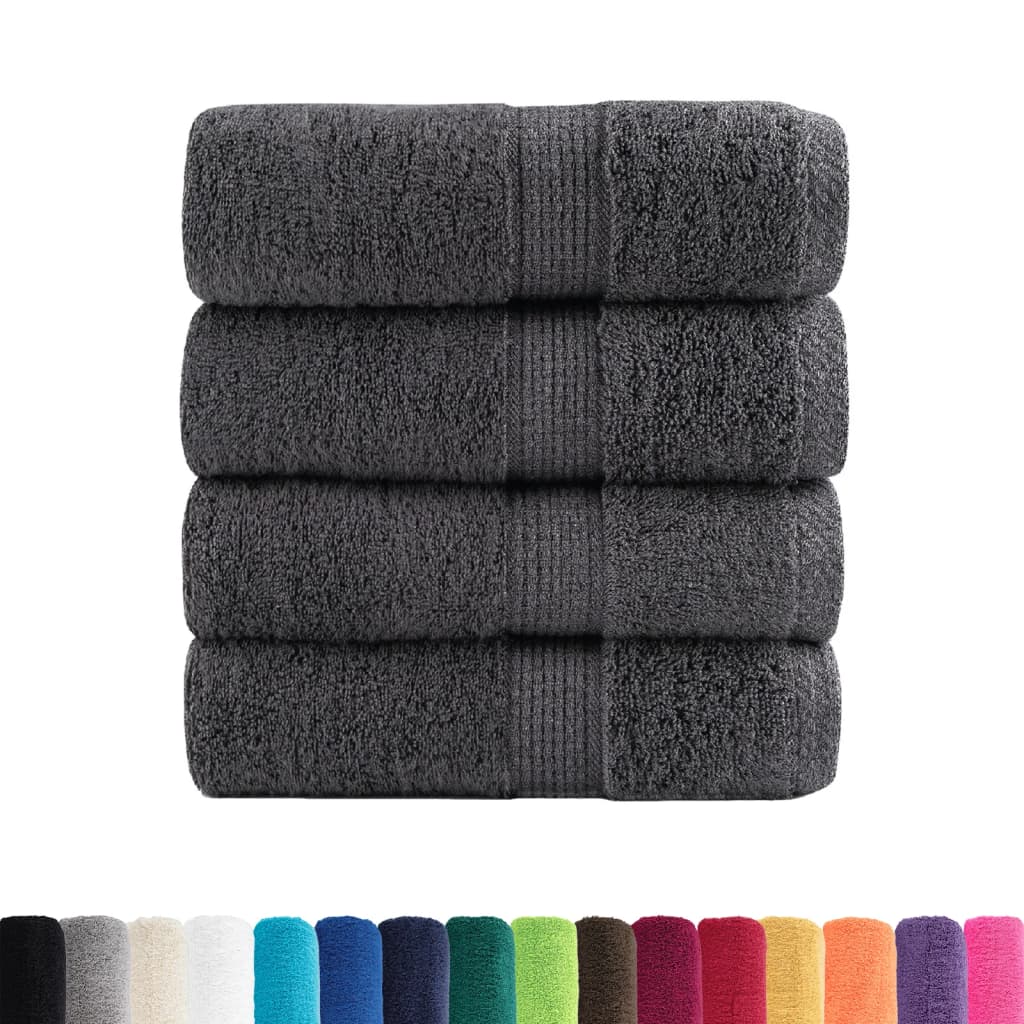 Toalhas de rosto premium solund 4 unidades antracite 30x30 cm 600 g/m²