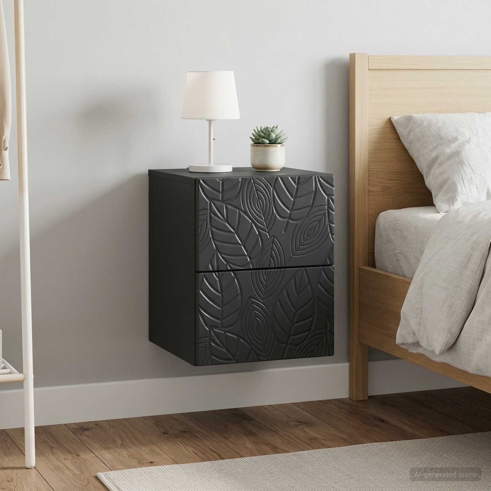 Gabinete de canto montado na parede 2 unid. preto