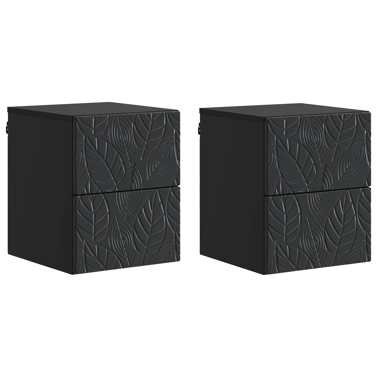 Gabinete de canto montado na parede 2 unid. preto