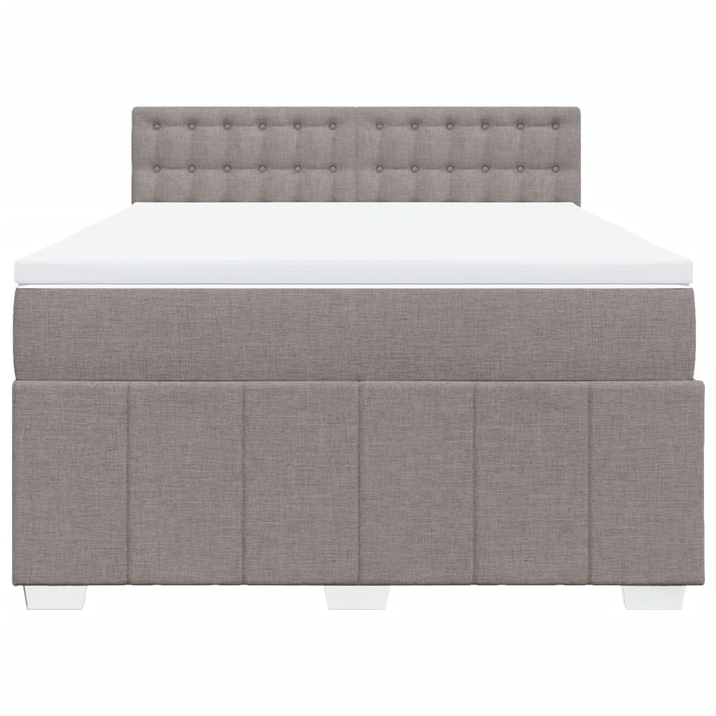 Cama com molas/colchão 140x190 cm tecido castanho-acinzentado