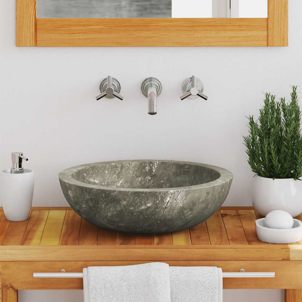 Lavatório ø40x12 cm mármore cinzento