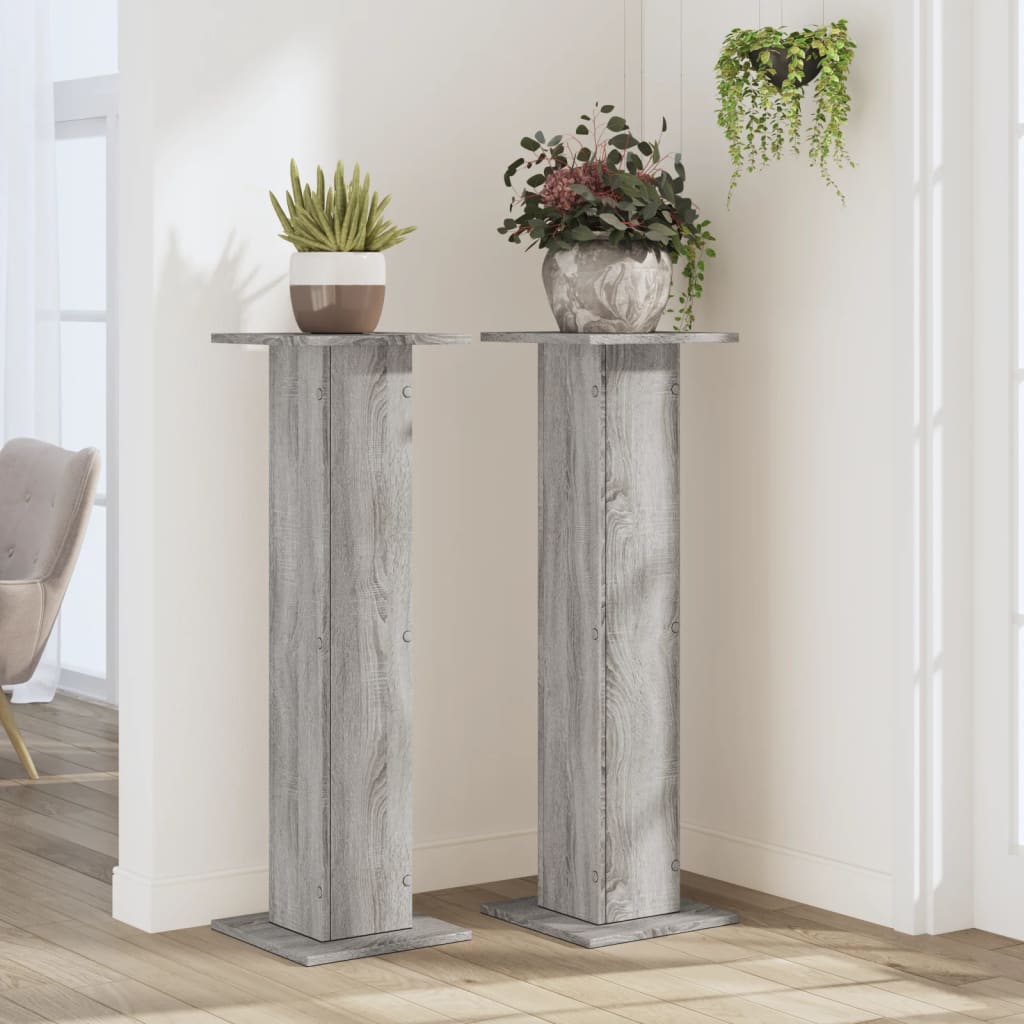 Suportes p/ plantas 2 pcs 30x30x95 cm derivados de madeira
