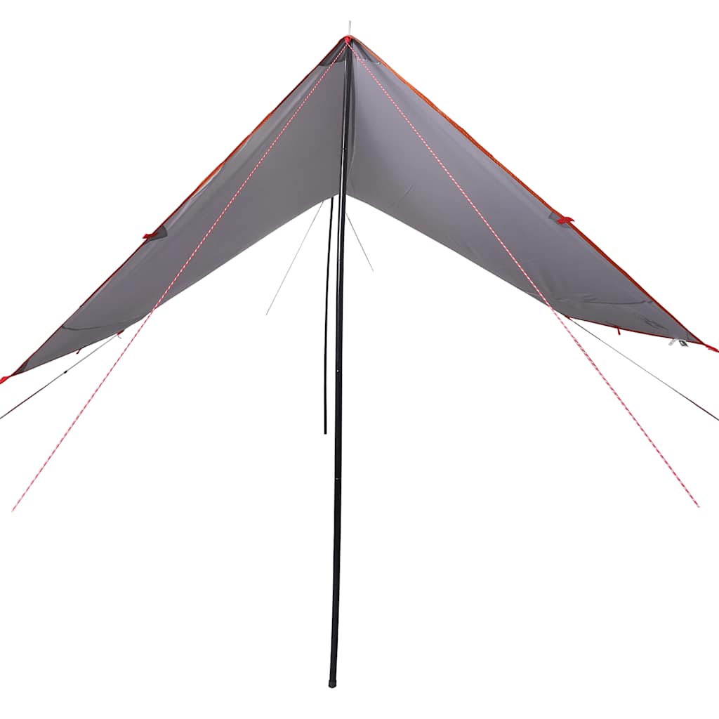 Lona de campismo 430x380x210 cm impermeável cinza e laranja