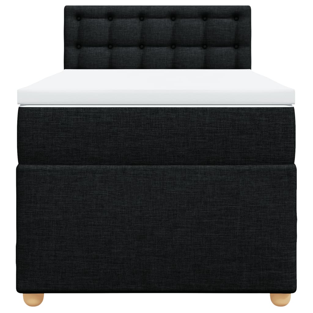 Cama com molas/colchão 90x190 cm tecido preto