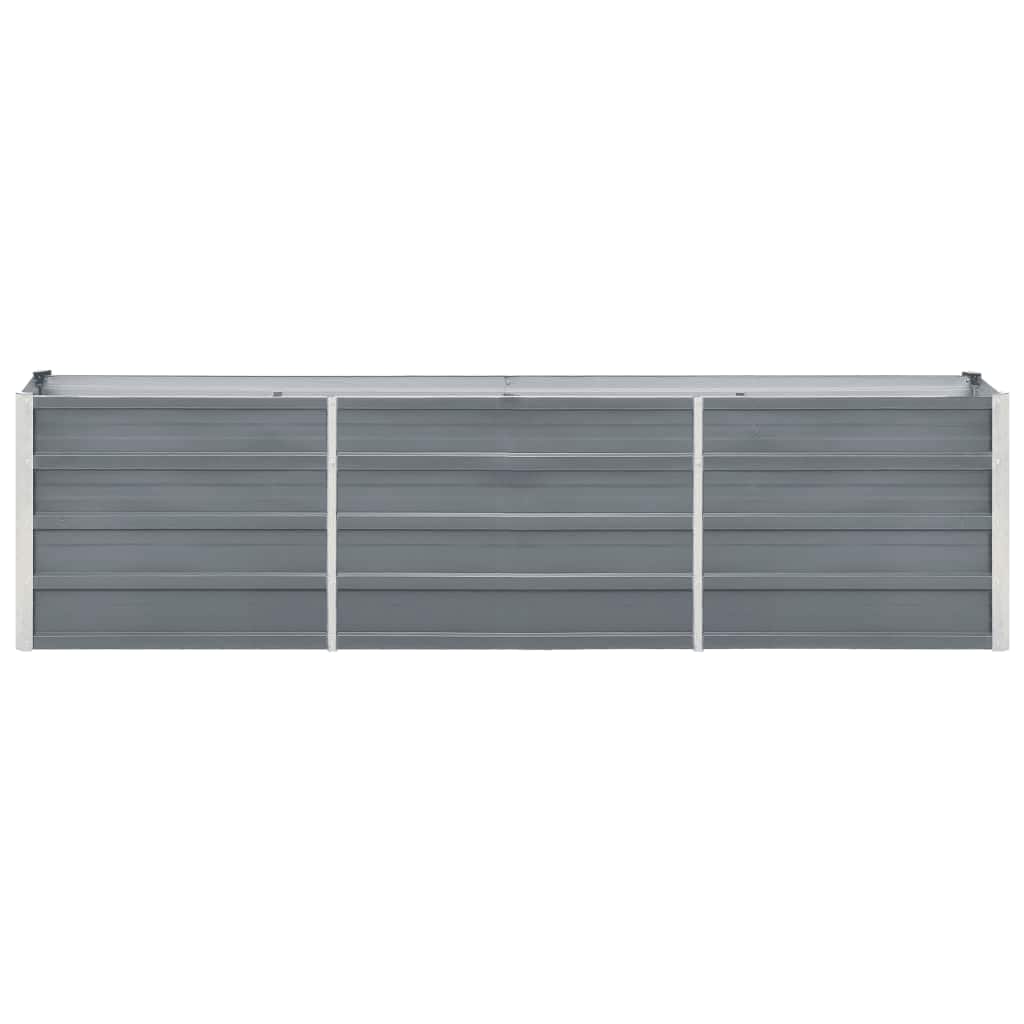 Canteiro elevado de jardim aço galvanizado 240x40x45cm cinzento