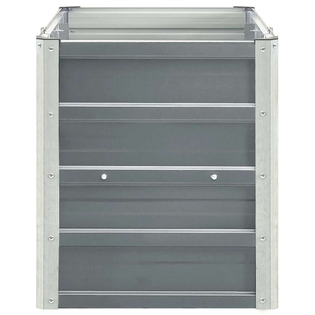 Canteiro elevado de jardim aço galvanizado 240x40x45cm cinzento