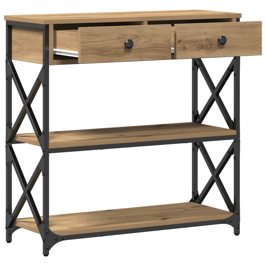 Mesa de console carvalho artisiano 75 x 28 x 75 cm
