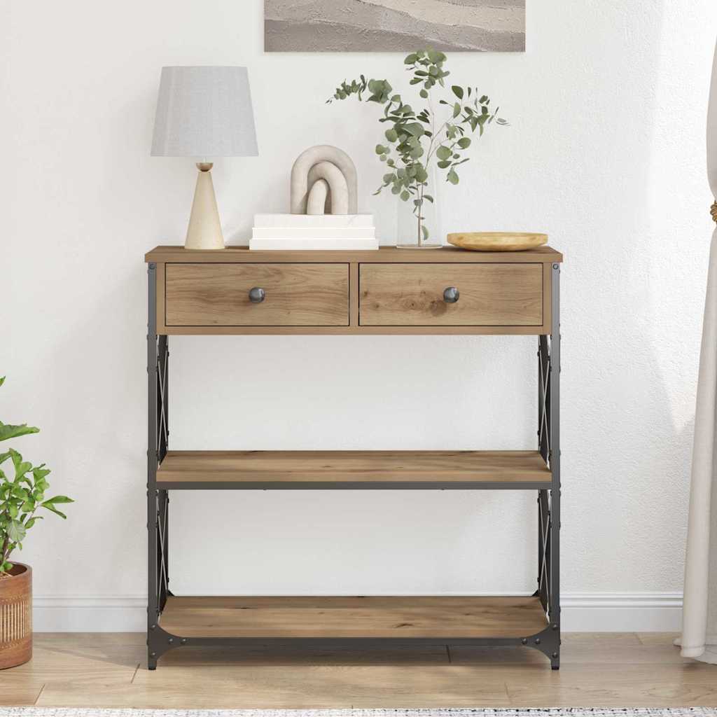 Mesa de console carvalho artisiano 75 x 28 x 75 cm