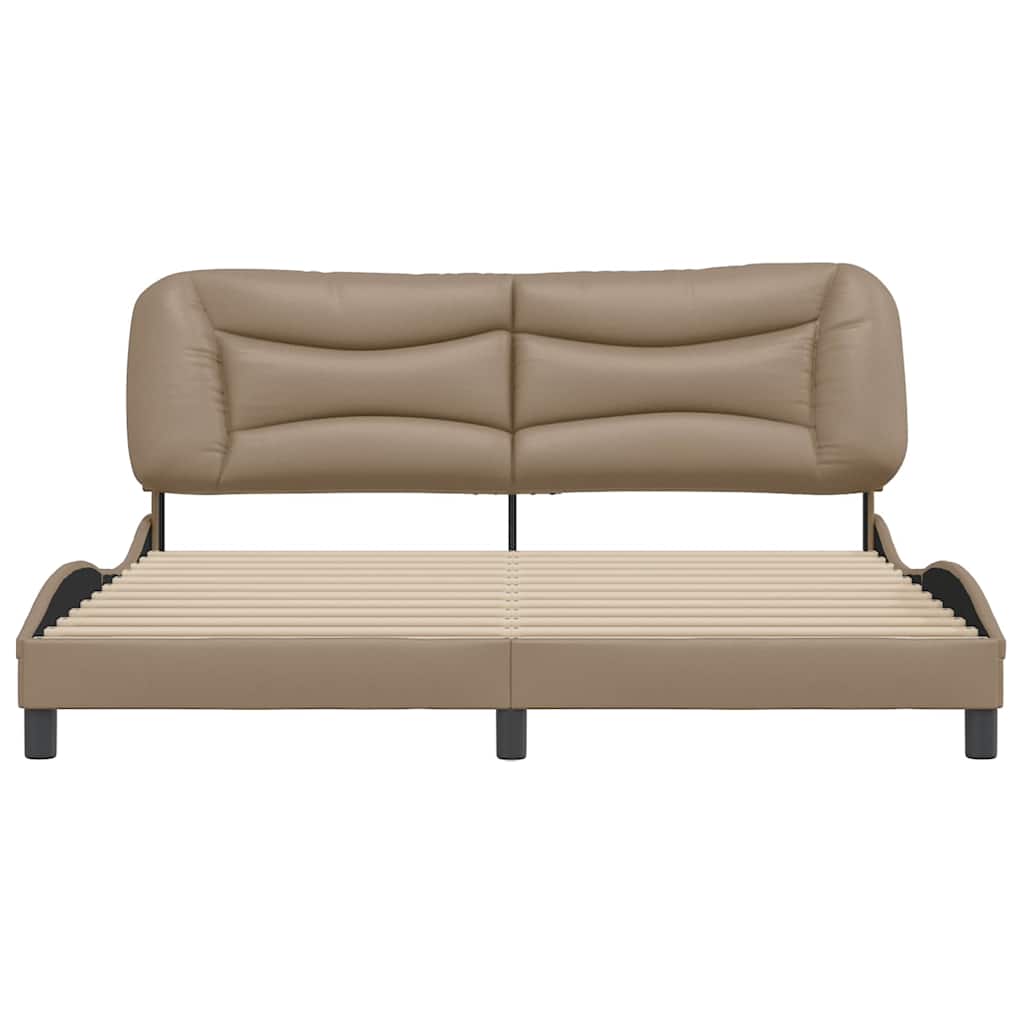 Estrutura de cama sem colchão hvar 180x200 cm couro artificial cappuccino