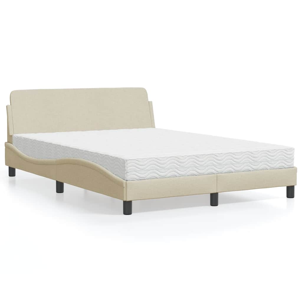 Cama com colchão dover 140x200 cm tecido cor creme
