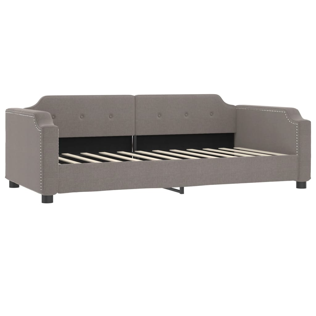 Sofá-cama com colchão 90x200 cm tecido cinzento-acastanhado