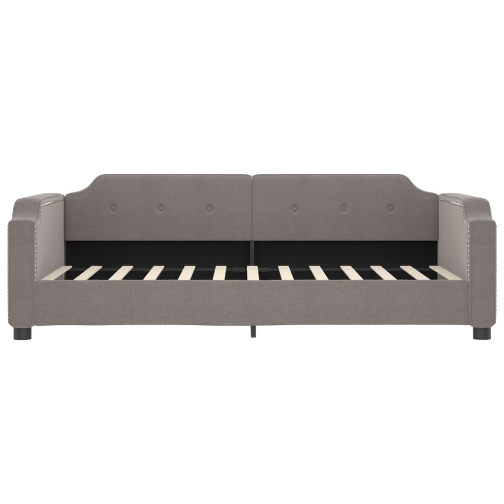 Sofá-cama com colchão 90x200 cm tecido cinzento-acastanhado
